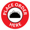 Place Order Here with Taco Red Circular - Floor Sign Place Order Here with Taco Red Circular - Floor Sign