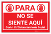 STOP: Do Not Sit Here - Covid-19/Social Distancing Spanish - Label STOP: Do Not Sit Here - Covid-19/Social Distancing Spanish - Label