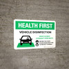 Health First Vehicle Disinfection Wear PPE with Icon Landscape - Wall Sign Health First Vehicle Disinfection Wear PPE with Icon Landscape - Wall Sign