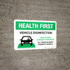 Health First Vehicle Disinfection with Icon Landscape - Wall Sign