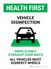 Health First Vehicle Disinfection with Icon Portrait - Wall Sign