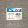 Notice Please Use Sanitizing Wipes To Disinfect Lockers with Icon Landscape - Wall Sign