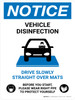 Notice Vehicle Disinfection Wear PPE with Icon Portrait - Wall Sign