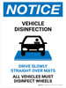 Notice Vehicle Disinfection with Icon Portrait - Wall Sign