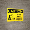 Caution Stay Away Area Being Disinfected with Icon Landscape - Wall Sign