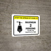 Stop The Spread COVID-19 Max 2 Persons To Use Toilets with Icon Landscape - Wall Sign Stop The Spread COVID-19 Max 2 Persons To Use Toilets with Icon Landscape - Wall Sign