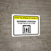 Stop The Spread COVID-19 Max 3 Persons To Use Lift with Icon Landscape - Wall Sign