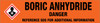 Boric Anhydride [CAS# 1303-86-2] - GHS Pipe Marking Label