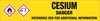 Cesium [CAS# 7440-46-2] - GHS Pipe Marking Label