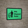PPE Disposal Point with Icon Green Landscape - Wall Sign