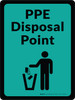 PPE Disposal Point with Icon Mint Portrait - Wall Sign PPE Disposal Point with Icon Mint Portrait - Wall Sign