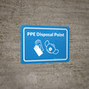 PPE Disposal Point with Icons Blue Landscape - Wall Sign