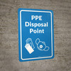 PPE Disposal Point with Icons Blue Portrait - Wall Sign PPE Disposal Point with Icons Blue Portrait - Wall Sign