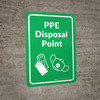 PPE Disposal Point with Icons Green Portrait - Wall Sign PPE Disposal Point with Icons Green Portrait - Wall Sign