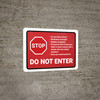 Stop Do Not Enter COVID-19 Screening Questions With Icon Red Landscape - Wall Sign Stop Do Not Enter COVID-19 Screening Questions With Icon Red Landscape - Wall Sign