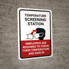 Temperature Screening Station Portrait - Wall Sign Temperature Screening Station Portrait - Wall Sign