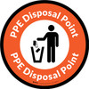 PPE Disposal Point with Icon Orange Border Circular - Floor Sign PPE Disposal Point with Icon Orange Border Circular - Floor Sign