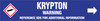 Krypton [CAS# 7439-90-9] - GHS Pipe Marking Label