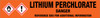 Lithium Perchlorate [CAS# 7791-03-9] - GHS Pipe Marking Label