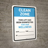 Clean Zone: This Lift Has Been Disinfected Date Portrait - Wall Sign Clean Zone: This Lift Has Been Disinfected Date Portrait - Wall Sign