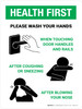 Health First: Please Wash Your Hands with Icons Portrait - Wall Sign