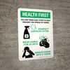 Health First: Steps To Prevent Spread Of Germs with Icons Portrait - Wall Sign