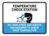 Temperature Check Station Employees And Guests with Icon Landscape - Wall Sign Temperature Check Station Employees And Guests with Icon Landscape - Wall Sign