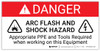 Danger: Arc Flash And Shock Hazard with Icon Appropriate PPE - Arc Flash Label Danger: Arc Flash And Shock Hazard with Icon Appropriate PPE - Arc Flash Label