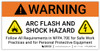 Warning: Arc Flash And Shock Hazard Follow All Requirements in NFPA 70E with Icons - Arc Flash Label