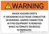 Warning: Shock Hazard Exists If Grounding Electrode Conductor Is Removed - Arc Flash Label