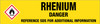Rhenium [CAS# 7440-15-5] - GHS Pipe Marking Label