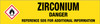 Zirconium [CAS# 7440-67-7] - GHS Pipe Marking Label