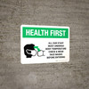 Health First: All Staff Must Undergo Temperature Check with Icon Landscape - Wall Sign