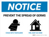 Notice: Prevent the Spread of Germs with Icons Landscape - Wall Sign