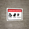 Please Wash Your Hands with Icons Landscape - Wall Sign