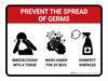 Prevent the Spread of Germs with Icons Landscape - Wall Sign