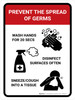 Prevent the Spread of Germs with Icons Portrait - Wall Sign