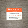 Public Notice: COVID-19 with Icons Orange Landscape - Wall Sign