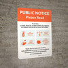 Public Notice: COVID-19 with Icons Orange Portrait - Wall Sign
