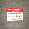 Public Notice: COVID-19 with Icons Red Landscape - Wall Sign