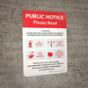 Public Notice: COVID-19 with Icons Red Portrait - Wall Sign Public Notice: COVID-19 with Icons Red Portrait - Wall Sign