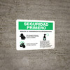 Safety First Reduce La Transmision De Enfermedades Spanish with Icons Landscape - Wall Sign