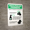 Safety First Reduce La Transmision De Enfermedades Spanish with Icons Portrait - Wall Sign