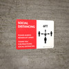 Social Distancing 6Ft with Icon Red Landscape - Wall Sign
