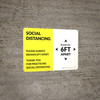 Social Distancing Please Stay 6Ft Apart Yellow Landscape - Wall Sign