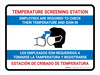 Temperature Screening Station Bilingual Spanish with Icon Landscape - Wall Sign Temperature Screening Station Bilingual Spanish with Icon Landscape - Wall Sign