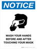 Notice Wash Hands Before & After Touching Mask with Icon Portrait - Wall Sign