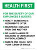 Health First: Employees & Guests Precautions Portrait - Wall Sign