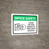 Office Safety: Please Use Your Knuckle For Lights with Icon Landscape - Wall Sign