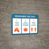 Remember the 3 W's with Icons Dark Blue Orange Landscape - Wall Sign